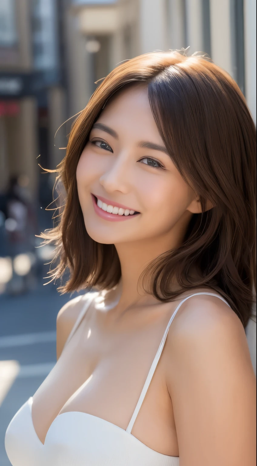 Japanese women Orthodox beauty, cute, cute, beautiful, smile, Yamato Nadeshiko, Ultra-realistic, More real, Real women, Looks like the real thing, From below, Just like him, Super Real, Bob, Upper Body