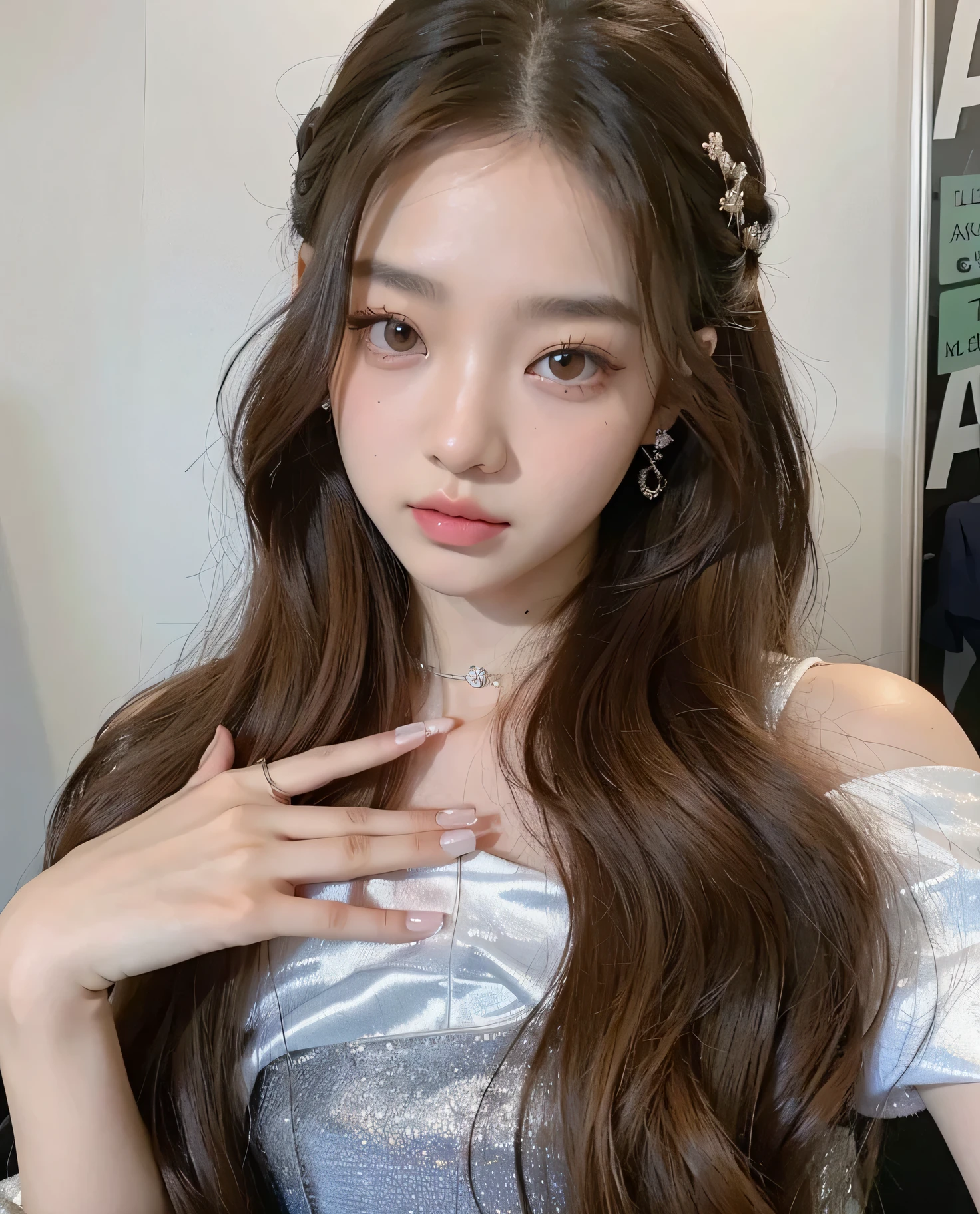 Un primer plano de una mujer con el pelo largo con un collar y pendientes, Jisoo de Blackpink, Jisoo de Blackpink, lee ji - eun, lee ji-eun, heonhwa choe, portrait of Jossi de Blackpink, retrato de jisoo rosa negra, aparcar desde-min, tzuyu de dos veces, Jossi de Blackpink, Hwang se - es, Hermosa mujer surcoreana