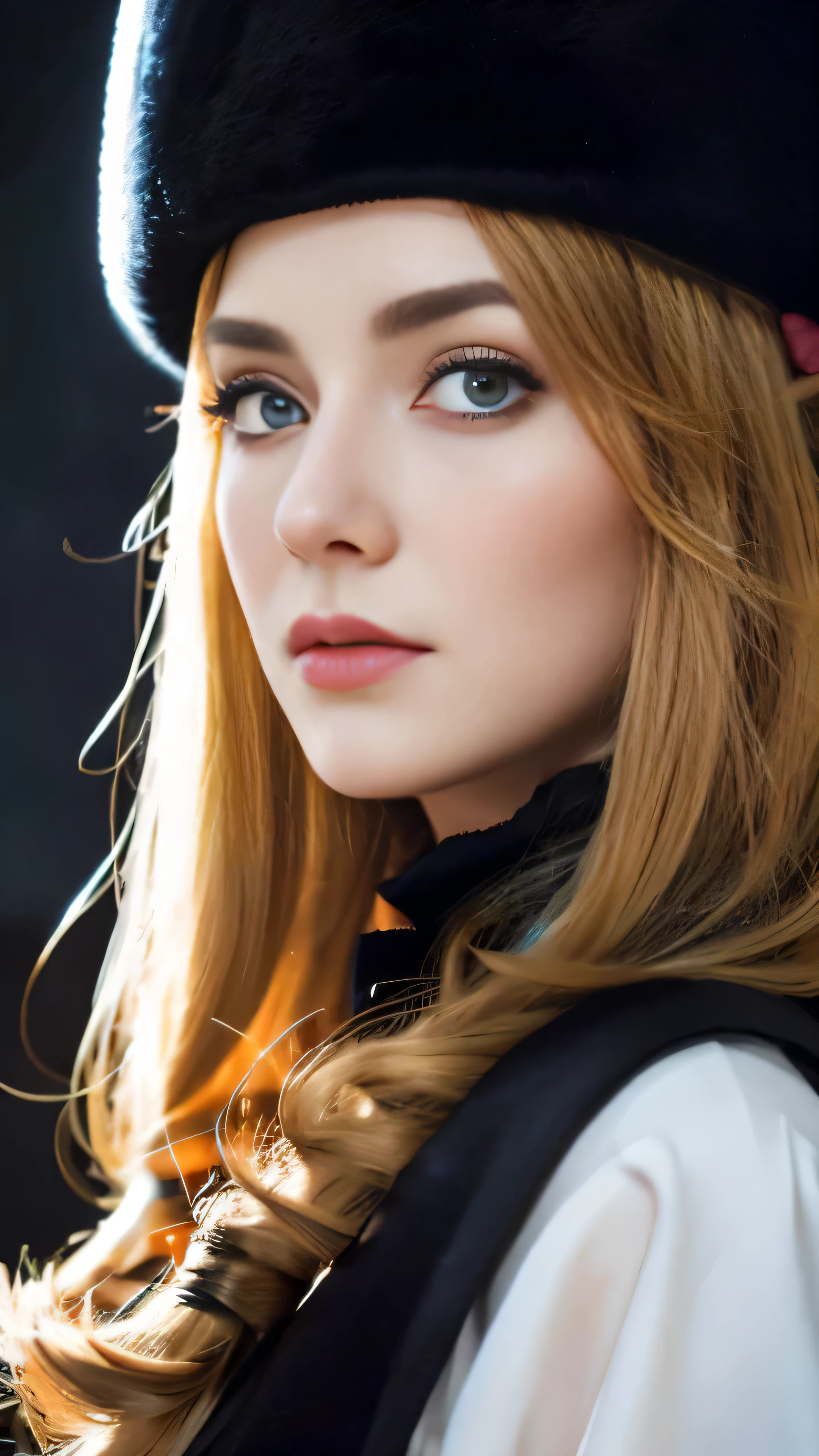 a beautiful empress portrait, blonde hair, perfect blue eyes, with a brilliant, impossible striking big Christmas headpiece, clothes Santa robes, everything Christmas, snow, symmetrical, dramatic studio lighting, rococo, baroque, greens, asian, hyperrealism, closeup, D&D, fantasy, intricate, elegant, highly detailed, digital painting, artstation, octane render, 8k, concept art, matte, sharp focus
