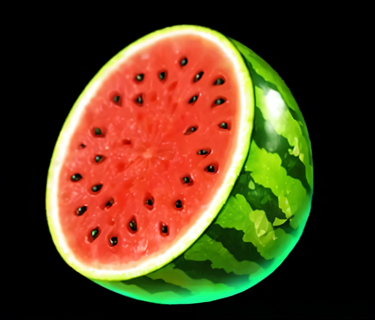 there is a watermelon with a green and red pattern on it, watermeloncore, watermelon, watermelons, 3 d icon for mobile game, 🐿🍸🍋, material is!!! watermelon!!!, wearing a melon, 🍸🍋, game icon asset, summertime, fruit celebrity, gestation inside a watermelon, fruit, profile pic, realistic shading,4K
