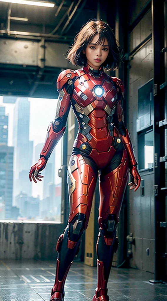 (1girl:1.3), solo,__body-parts__, official art, unity 8k wallpaper, ultra detailed, beautiful and aesthetic, beautiful, masterpiece, best quality, RAW, masterpiece, super fine photo,, best quality, super high Resolution, photorealistic, sunlight, full body portrait, stunningly beautiful,, dynamic pose, delicate face, vibrant eyes, (side view), she is wearing a futuristic Iron Man mech, red and gold, Highly detailed abandoned warehouse background, detailed face, detailed complex busy background, messy, gorgeous, milky, high detailed skin, realistic skin details, visible pores, sharp focus, volumetric fog, 8k uhd, dslr camera, High quality, film grain, fair skin, photorealism, lomography, sprawling metropolis in a futuristic dystopia, view from below, translucent