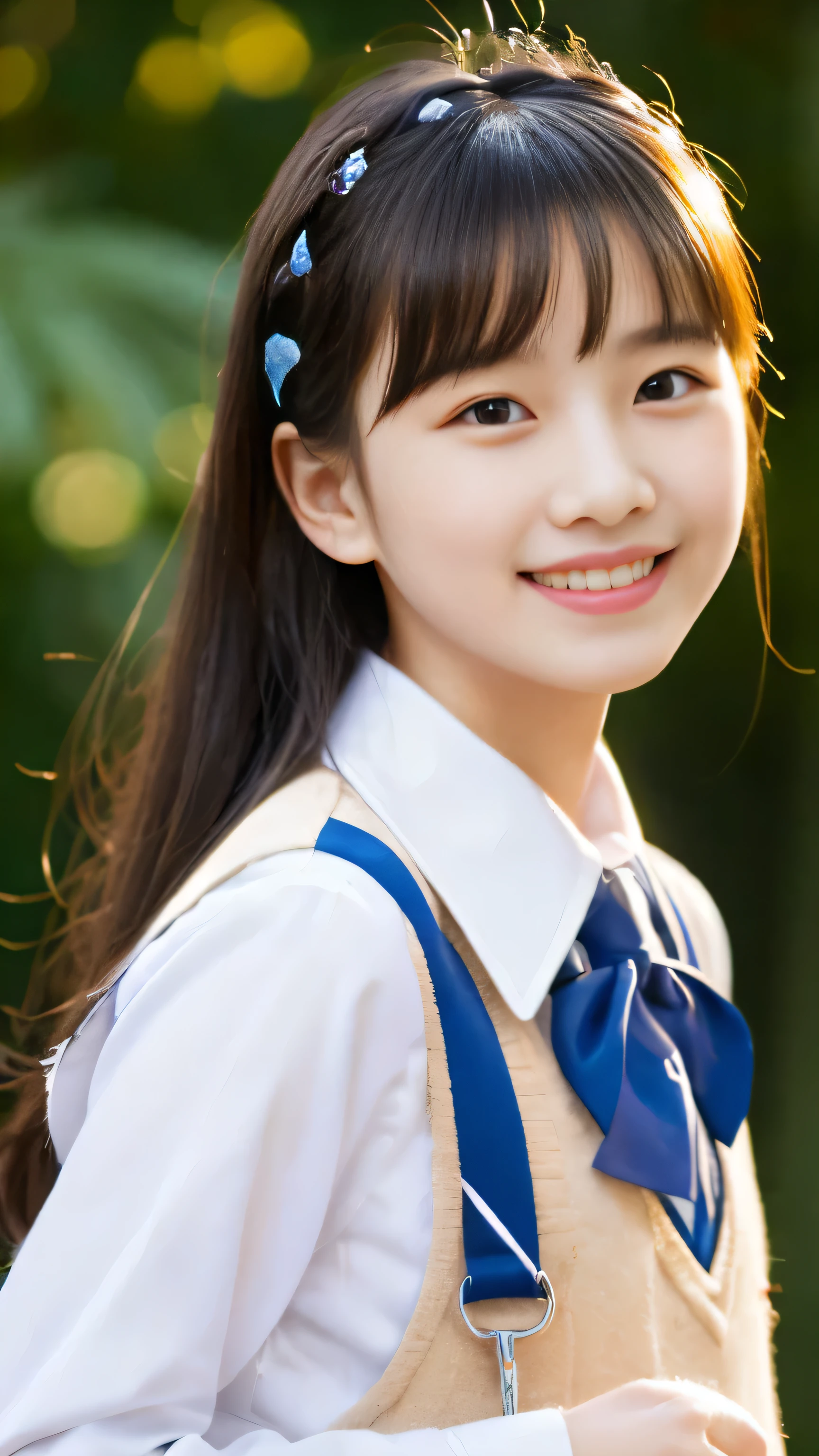 (masterpiece:1.4), (best quality:1.4), (high resolution:1.4), (masterpiece, best quality, high resolution:1.4), giffany, school uniform, (cable bow:1.1), smile