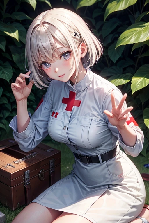 relief team、First aid kit、cute、、Lashes long、highest quality、short hair、Red Cross、
