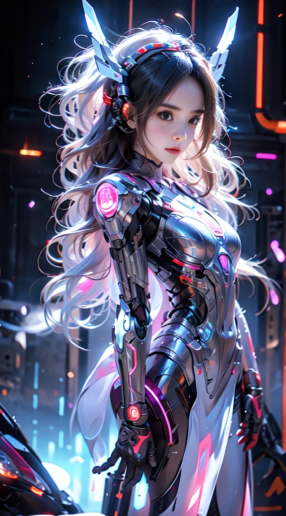 mecha girl,mirai,Cool lighting