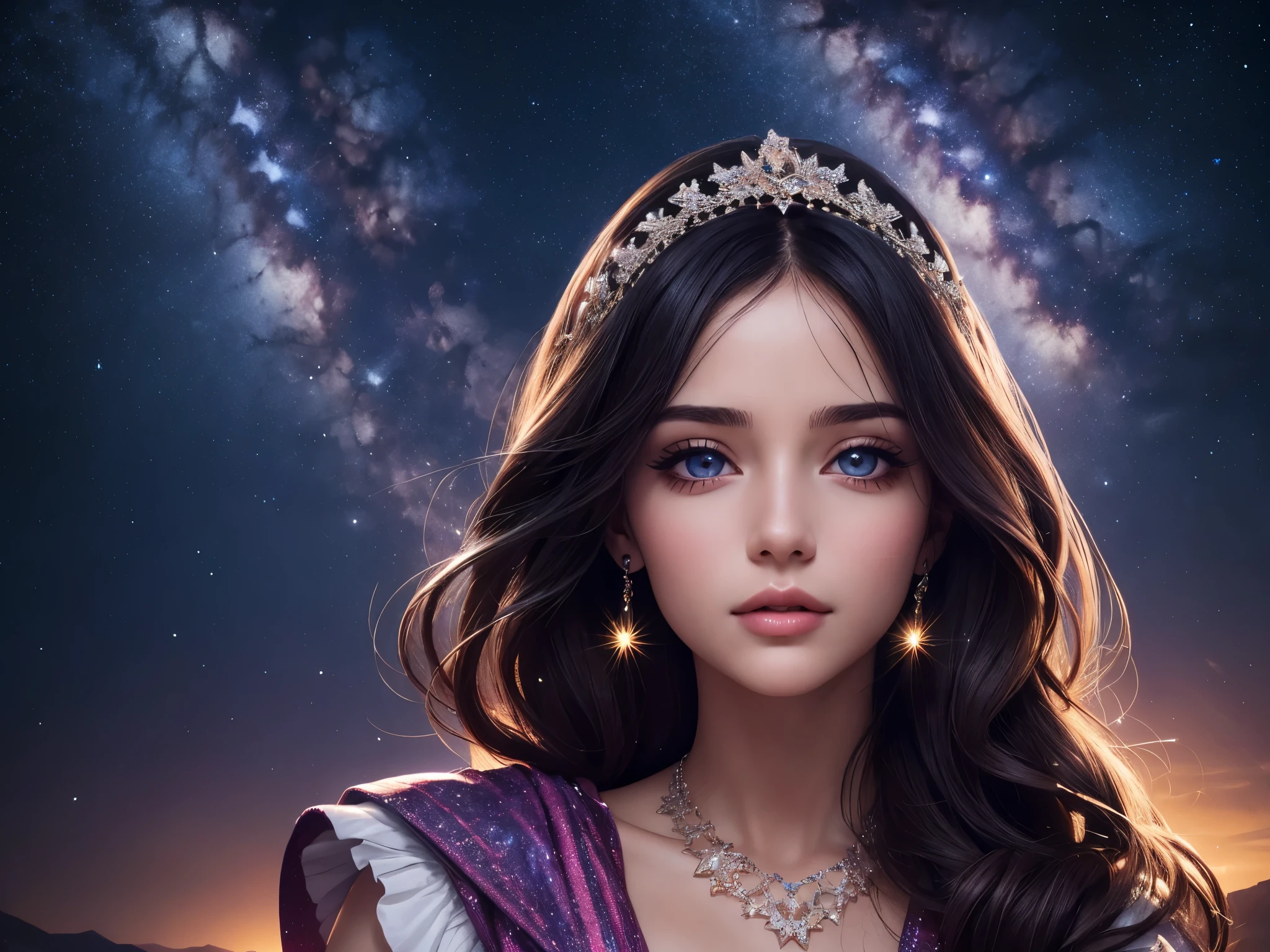 (best quality,4k,8k,highres,masterpiece:1.2),ultra-detailed,realistic,rotating starry sky,milky way,shooting stars,girl looking up at the sky,dark night,sparkling stars,twinkling lights,starry atmosphere,magical aura,vivid colors,soft glow,fascinating view,peaceful moment,serenity.
When describing the girl, please remember to use the following tags: beautiful detailed eyes, beautiful detailed lips, extremely detailed eyes and face, long eyelashes.