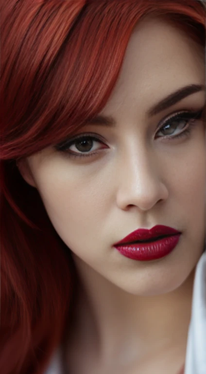 um close up de uma mulher com cabelos longos e um batom rosa, pink lips, thick red lips, sexy red lips, thick lips, close-upheadshot impressionante, lips sexy, cheeky smile with red lips, Upload de alta qualidade, Big Red Lips, close up tiro de meio corpo, sorrindo sedutoramente, red lips, small and thick red lips, olhar sedutoramente na frente