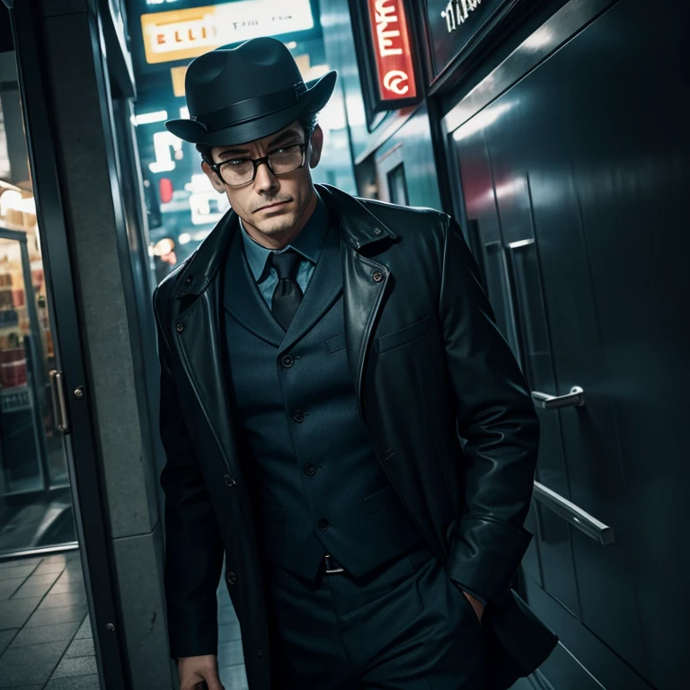 Detective man with lens