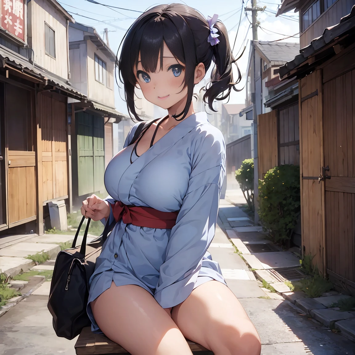 Wearing an orange cap、Sweaty buttocks and thighs、See-through、Bend one knee、Braiding、髪を編んだ12-year-old girl、Backward view、(Close-up of large breasts and cleavage))、Hold your crotch with both hands, She flipped up her yellow skirt、She showed off her navy blue polka dot panties.。((Highest quality))Face Real、(1. Glowing Skin.4)Extreme close-up from below(((sexy)))((masterpiece)、(1. Glowing Skin.1.4)Thigh Emphasis、((A shopping street in a rural town bathed in dazzling summer sunshine、))、(((12-year-old girl)))'、((Wearing a red tank top))(Wearing a thin, Tight mini skirt、)(Wearing grey panties)Black bob hair、sexyなポーズ、、Breast enlargement、(Various poses)
