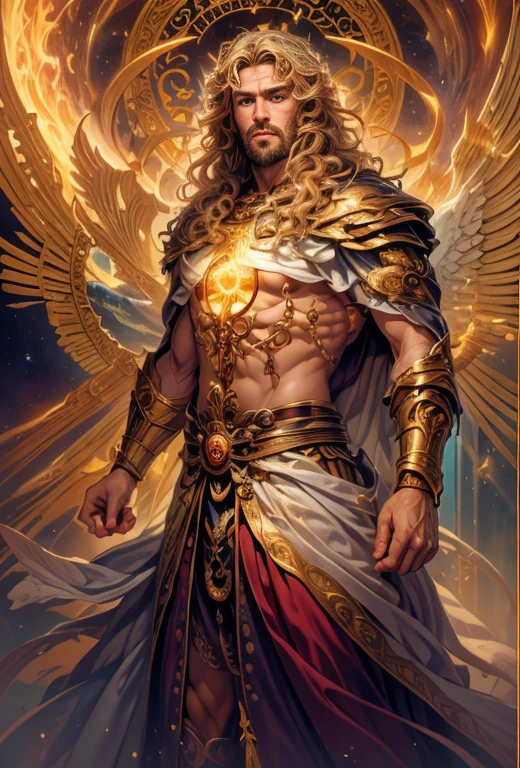 um retrato de(( um homem )) com barba, ((pernas musculosas)), ((peitoral forte e largo))in high definition, em 8K de ((um homem)) de 18 anos, (( Homem)), Deus do Mar, Deus do Oceano, Luthien, arte de deus, Deus da mitologia grega, Deus da Lua, Deus do amor e da paz, deus bonito, Mitologia do Deus da Terra, o deus Eros, Um retrato impressionante de um deus, Frank Kelly Freas, Estilo Karol Bak, ((beautiful face)), Ultra Definition, melhor qualidade, 32k ultra , Ultra HD