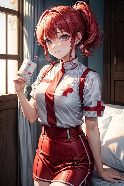 rescue team、First aid kit、cute、、Lashes long、highest quality、short hair、Red Cross、、ponytail、