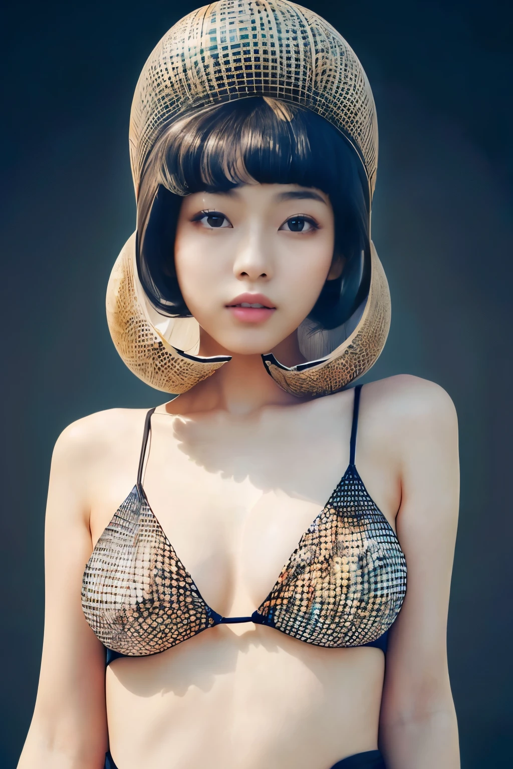 (beehive motif:1.5)(a japanese beautiful woman made from diamond:1.5)(strong visual flow, minimalistic diamond background:1.5) whiplash line, (best quality)( 8k)(detailed face:1.5)(high resolution:2.0)