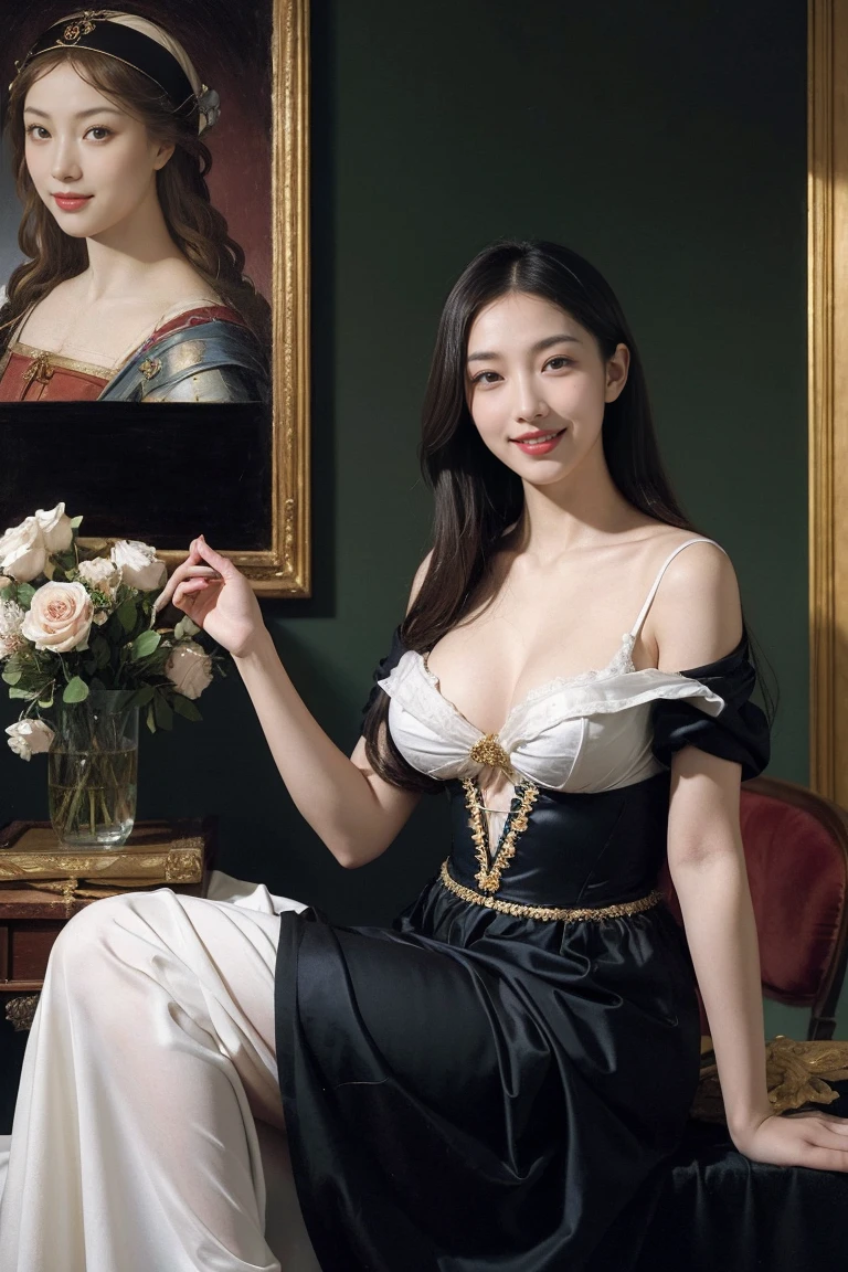 seduces,Spoiled look,Geometry,astronault,quantum mechanics,Math,Astronomical machines,astronault.Roses in a vase.fruits,huge tit,A smile.Ancient Greek costumes,Paintings by Sandro Botticelli。Costume with stretched shoulders,huge smile,Chiaroscuro of Caravaggio,Cute smile, Expression of ecstasy,A sexy,Smile of joy