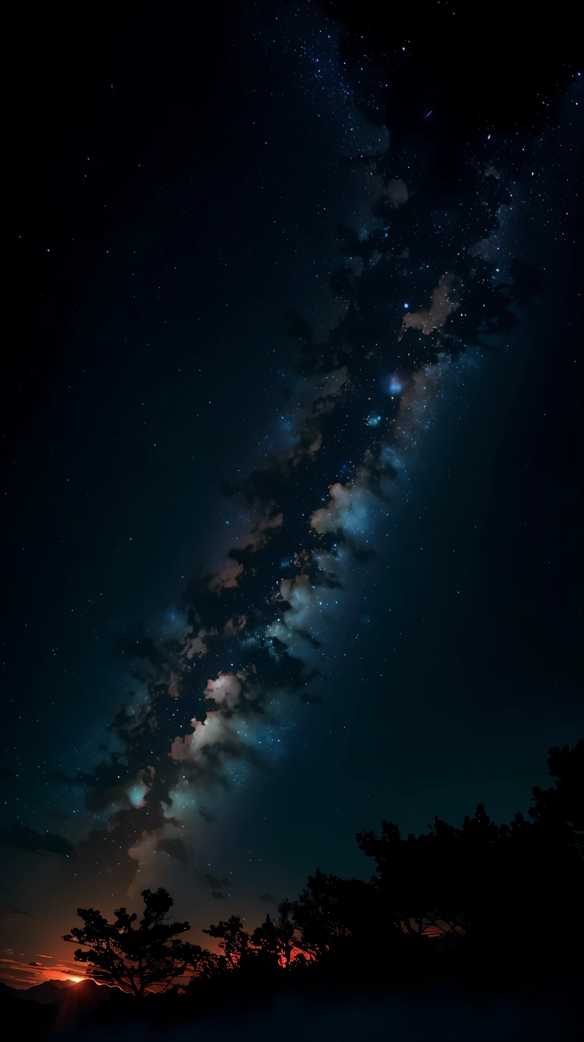 (8K, RAW photo, highest quality, masterpiece:1.2), High-definition RAW color photo, professional photography, cinematic light,  満天のstarry sky, Astronomical observation, 回るstarry sky, The vast universe, Celestial Show, shooting star, Majestic atmosphere, silhouette, starry sky,
