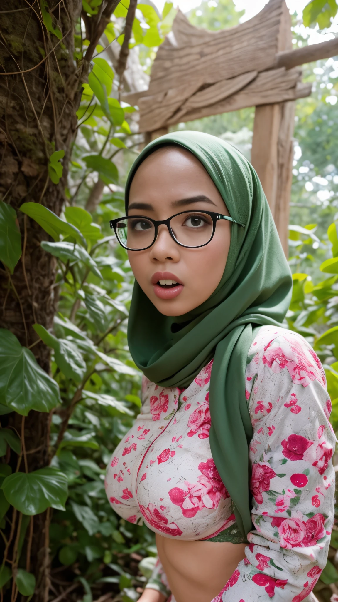 ("Tongue"), (Anger), (Anger), (Anger), (Anger), "G-String & Thong", "Oki Setiana Dewi", "Spectacles", ("Light Green Hijab Floral pattern Naked"), Chubby Wearing "Lace Floral Pattern Bra" & Short Hairy Pussy, "Facial expression in anger", "Light Green", "Light Green Lips", "Bokeh" My ass is huge Being in the forest, "Very angry facial reaction", (Heavy Huge Breasts Tits)