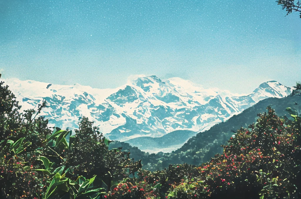 Close-up of a tree with mountains in the background, Chillhop, praise, praise girl, praise album art, i will fix it, praise hip hop, praise vibes, praise feel, Low - Fi, lo fi, praise colors, praise vibe, Chill, praise art, praise technology, Chill vibe