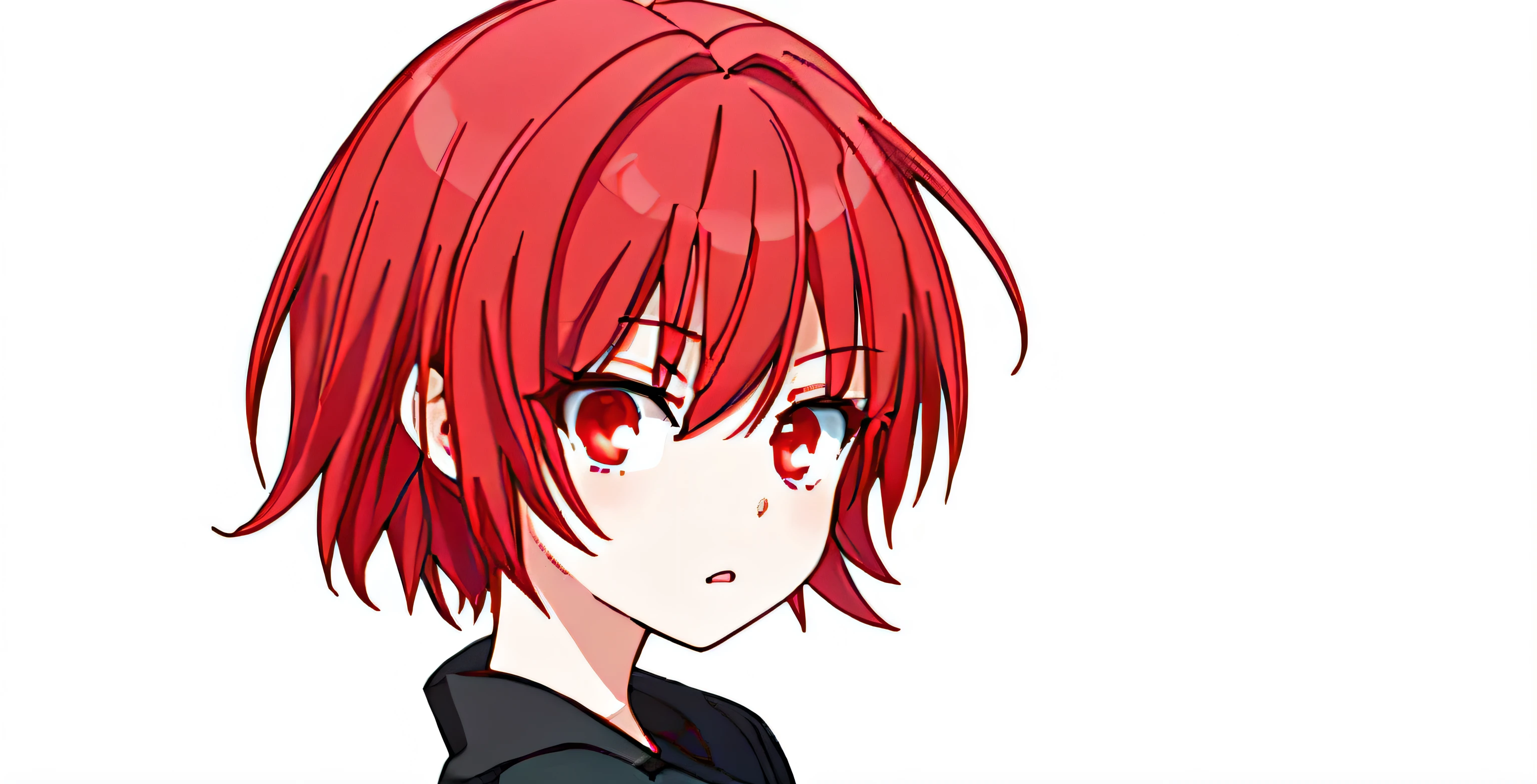 Girl with red hair,short hair,red eyes