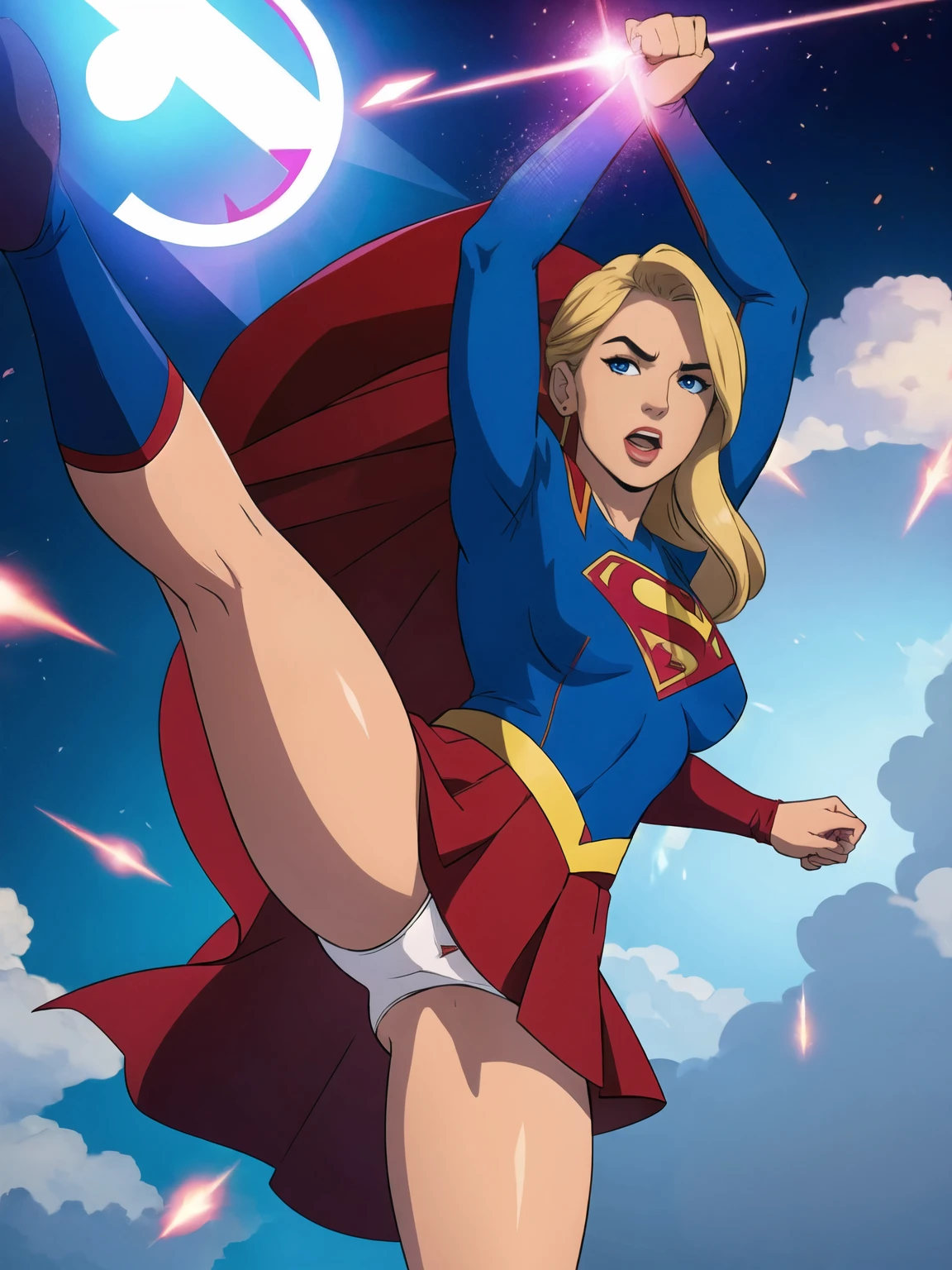 dc comics, supergirl, , white panty,hicking