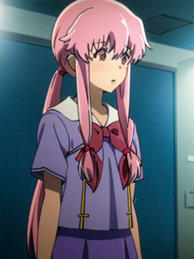 yuno gasai wearing a  at school