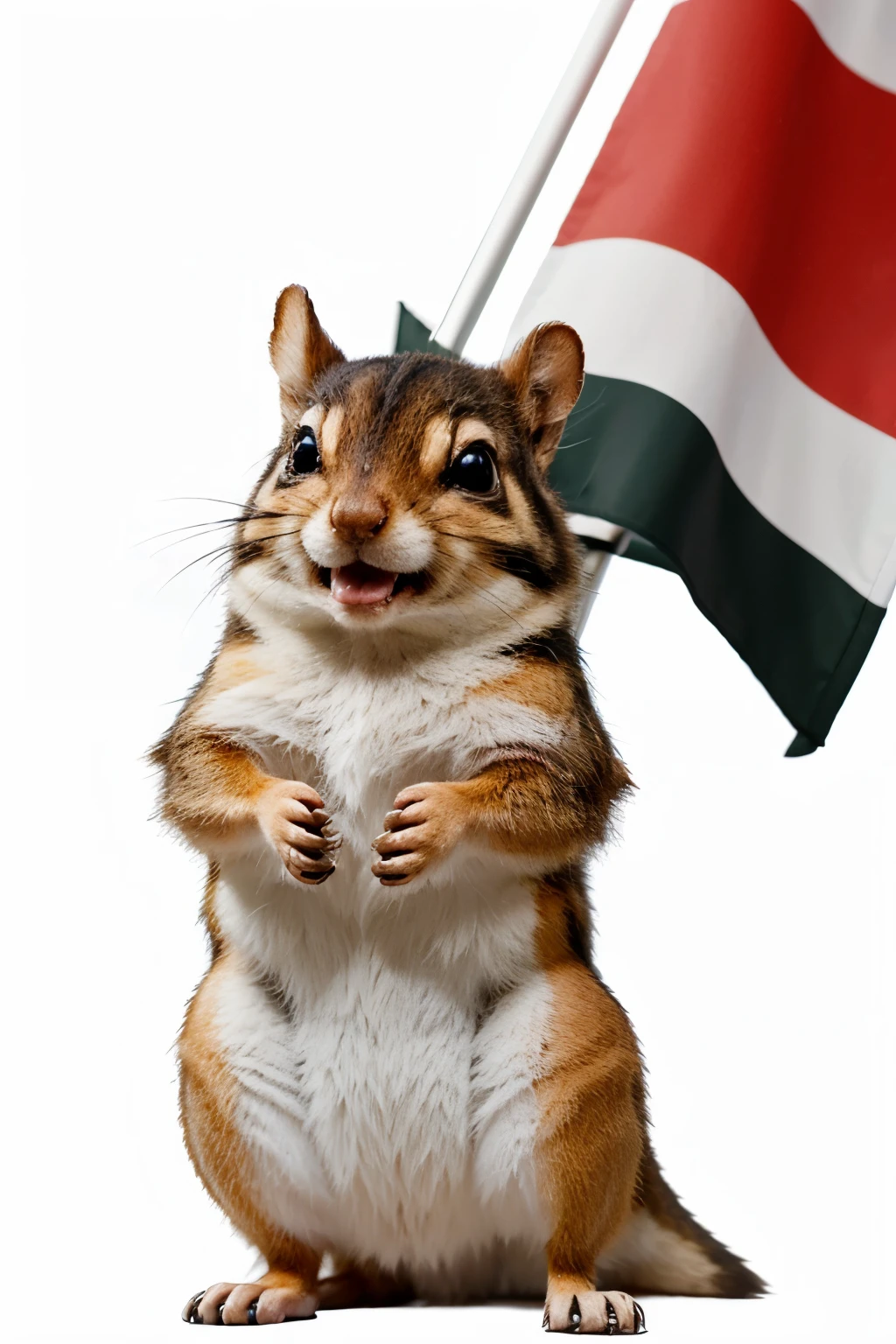 (cartoon, illustration), Chipmunk holding German flag, white background