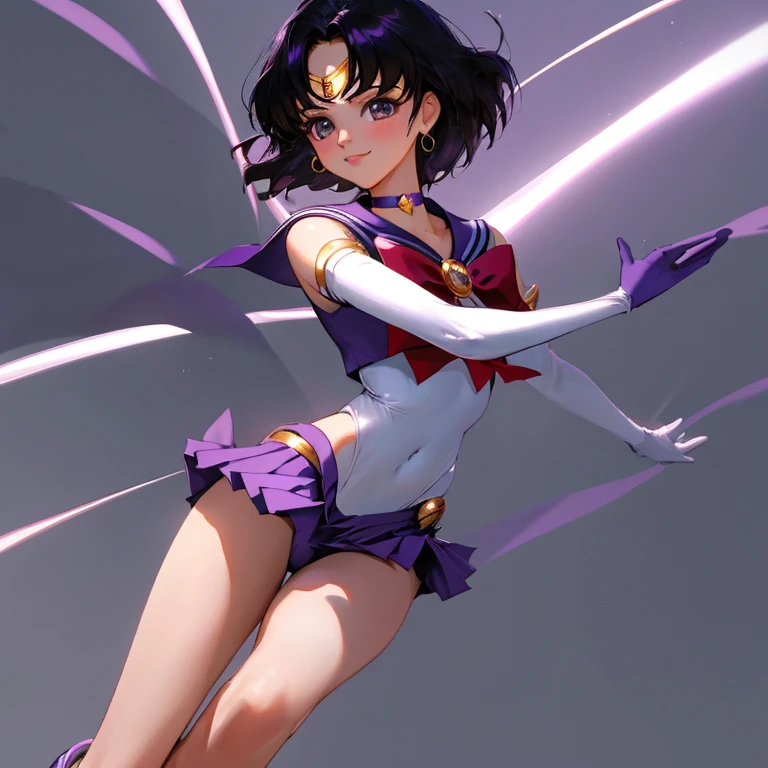 {{{{amazing quality, great quality, high quality, very aesthetic, aesthetic, best quality}}}},
realistic, photo, shadow, Three-dimensional, absurdres, Digital art,
black hair, short hair, trimmed hair, shiny hair, blunt bangs, short sideburns,
{{flat chest}}, {{small breasts}}, {{detailed body}}, slim thighs, thin thighs, tareme,
{{{{sailor saturn}}}}, {sailor senshi uniform}, 8 years old,
smile, big eyes, both shoulders expose, covered navel
purple sailor collar, purple skirt, white elbow gloves, purple boots, purple choker, circlet, jewelry,
red bow tie, red waist ribbon
beautiful girl, {one girl}, cute, pretty, lovely, charming, teenage, cute, pretty, lovely, charming, kawaii,
dynamic composition,