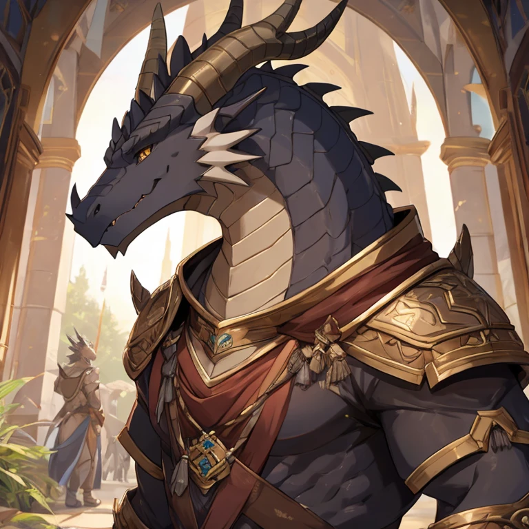 Dragon，Brownish-gray，horn，Detailed character details