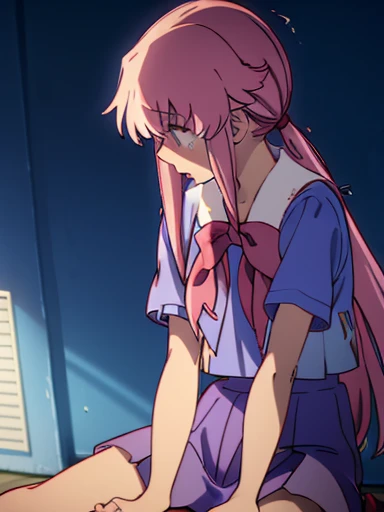 nsfw,Future Diary、My wife Yuna、sex、rape、torn clothes、crying face、resistance、vaginal 、Normal position、Holding down、Torn school uniform,red bow tie,Torn blue skirt,Torn blue shirt,torn pleated skirt,short sleeve