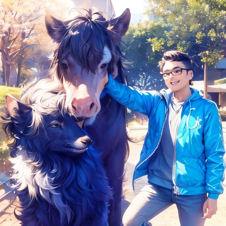 Iam the collage and selfie with legendary animal, ultra high quality