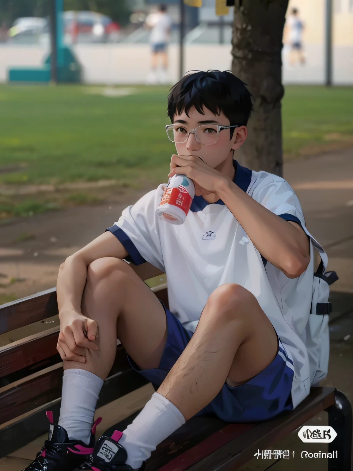 Chinese middle school boy who loves to play basketball，Sports are very good