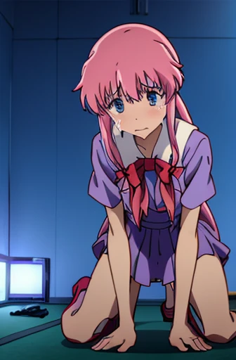 nsfw,Future Diary、My wife Yuna、sex、rape、torn clothes、crying face、resistance、vaginal 、Normal position、Holding down、school uniform,red bow tie,blue shirt,short sleeve、substitution