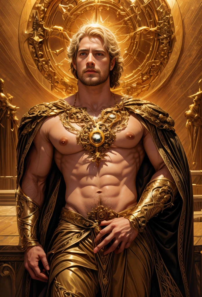 um retrato de(( um homem belo como os Deuses )), ((peitoral forte e largo)), pernas fortes e musculosasin high definition, em 8K de ((um homem)) de 18 anos, (( Homem)), Deus do Mar, Deus do Oceano, Luthien, arte de deus, Deus da mitologia grega, Deus da Lua, Deus do amor e da paz, deus bonito, Mitologia do Deus da Terra, o deus Eros, Um retrato impressionante de um deus, Frank Kelly Freas, Estilo Karol Bak, ((beautiful face)), Ultra Definition, melhor qualidade, 32k ultra , Ultra HD
