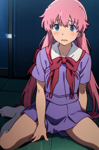 nsfw,Future Diary、My wife Yuna、sex、torn clothes、crying face、resistance、vaginal 、Normal position、Holding down、school uniform,red bow tie,blue shirt,short sleeve、whole body、spread your legs、raise your hand