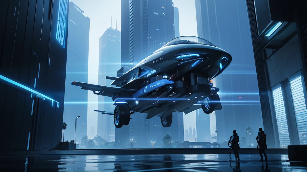 Futuristic Architecture: Use modern buildings with bold designs and clean lines. Incorporate futuristic skyscrapers, perhaps with glass facades or metallic materials, to create an impressive skyline.
Advanced Technology: Integrate technological elements into the environment, such as holograms, floating projection screens, or interactive interfaces in the air. These elements can add a futuristic touch and reinforce the idea of technological advancement.
Ambient Lighting: Employ futuristic lighting with shades of blue and neon. Include indirect light sources, LED lights integrated into the architecture, and highlights on the character's features.
Flying Vehicles: Introduce flying vehicles into the scene to suggest an advanced society. This could include flying cars or spacecraft hovering in the sky.
Synthetic Nature: If the environment allows, add natural elements like trees or plants, but with a futuristic twist. Perhaps trees with bioluminescent leaves or plants that react to the presence of the character.
High-Tech Cityscape: Build a futuristic city with advanced infrastructure, such as elevated walkways, efficient transportation systems, and innovative urban elements.
Control Panels: Integrate digital or holographic control panels into walls or structures, indicating the technological control that this humanoid-robotic leader may have over the environment.
Metallic Reflections: Use metallic reflections on surfaces to emphasize the character's metallic nature. This can be done on buildings, vehicles, or even in water bodies if there are any in the scenario.