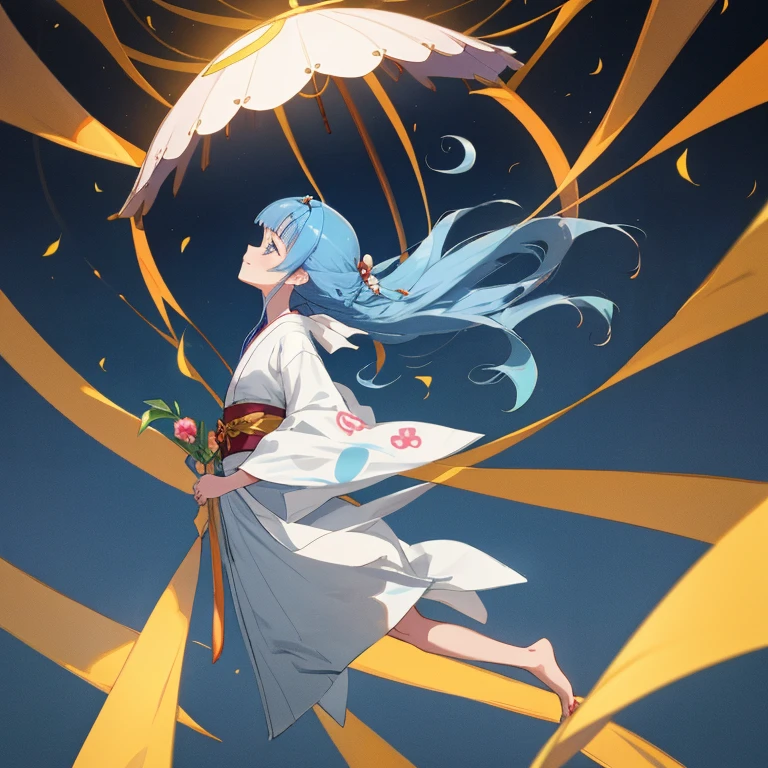 {{{{amazing quality, great quality, high quality, very aesthetic, aesthetic, best quality}}}}, 
realistic, photo, shadow, Three-dimensional, absurdres, Digital art, 
{{{{Magical girl}}}}, beautiful girl, one girl, 
{{{{{Yukikohime}}}}} {dororon Enma-kun Mela Mela}, {Dororon Enma-kun Mela Mela's Yukikohime}, 
light blue hair, long straight hair, hair, trimmed hair, shiny hair, blunt bangs, short sideburns, 
blue eyes, tareme, 
{{flat ?????}}, {{small ???????}}, {{detailed body}}, slim thighs, thin thighs, 
{{white mini kimono}}, {{yellow kimono obi}}, {{skull-shaped hair ornament}}, barefoot, Geta for women, 
No panties, ??????, 
Multiple enemies pull the girl's legs from side to side.