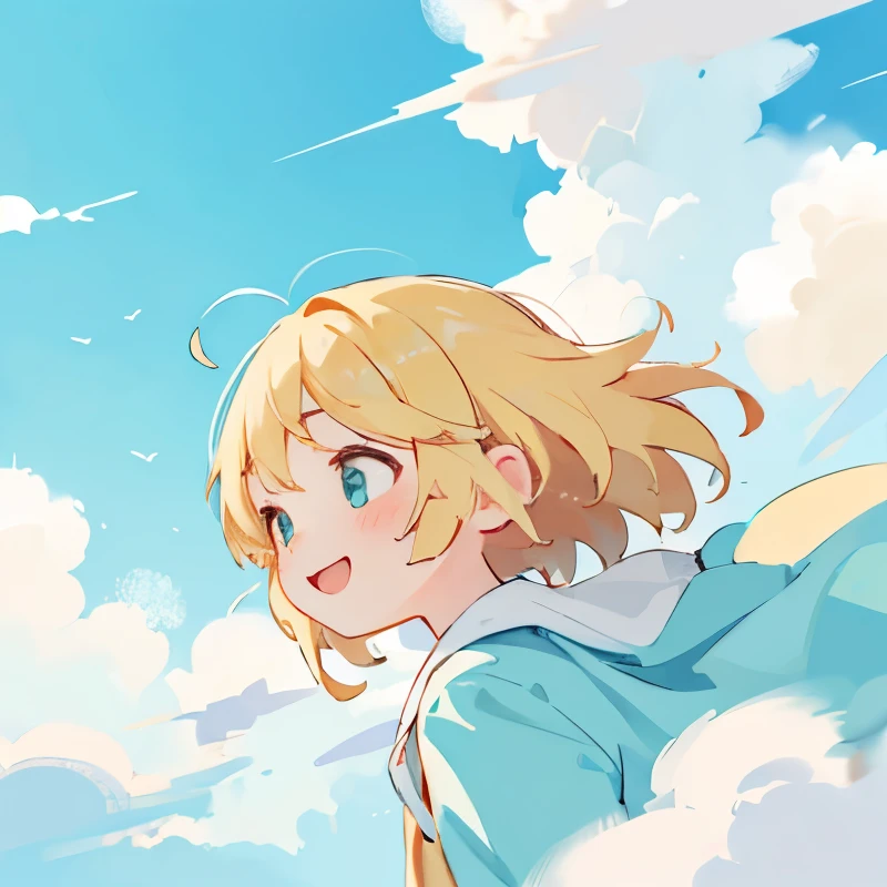 (incredibly absurdres), (best quality), high resolution, highres, distinct image, solo focus, flying, sky high, air current, (above clouds:1.3), (Air Drop, high falling:1.1), 1girl, yellow hair, blue eyes, medium breast,from above, ground,