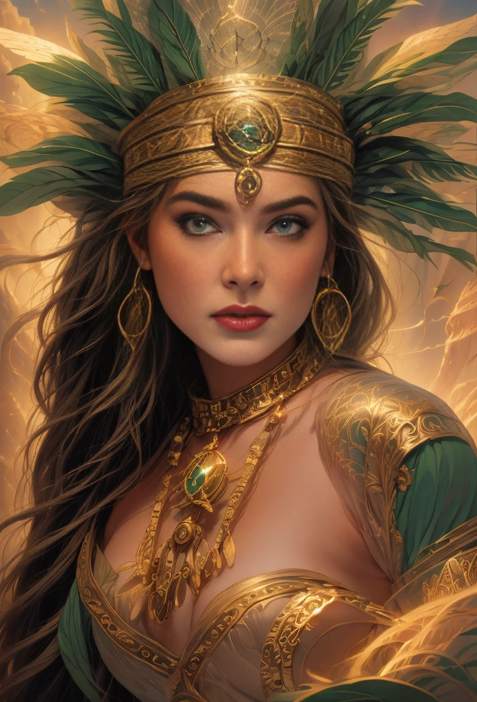 um retrato de(( uma mulher cigana )) cabelos longos negros e cacheados enfeitados com rosas, a mais bela das mulheres, olhos verdes sedutores, in high definition, em 8K, de 18 anos, Deusa do Mar, Deusa do Oceano, Luthien, arte de deusa, Deusa da mitologia grega, Deusa da Lua, Deusa do amor e da paz, deusa bonito, Mitologia da Deusa da Terra, The Mother Goddess, Um retrato impressionante de uma deusa, Frank Kelly Freas, Estilo Karol Bak, ((beautiful face)), Ultra Definition, melhor qualidade, 32k ultra , Ultra HD