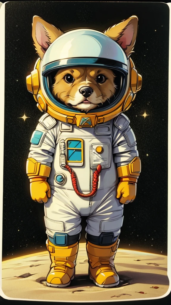 Wearing a spacesuit,Cartoon,dog, helmet