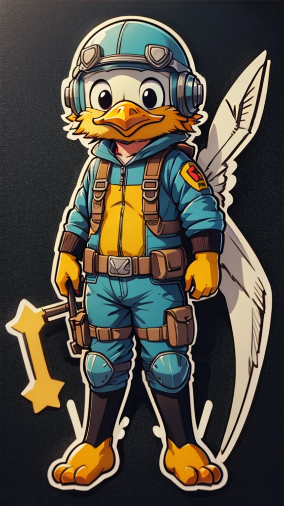 wearing flying clothes,Cartoon,bird, helmet