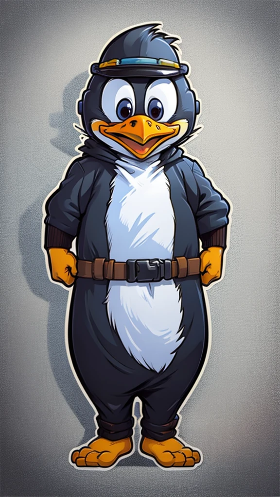 wearing flying clothes，Cartoon，penguin, helmet