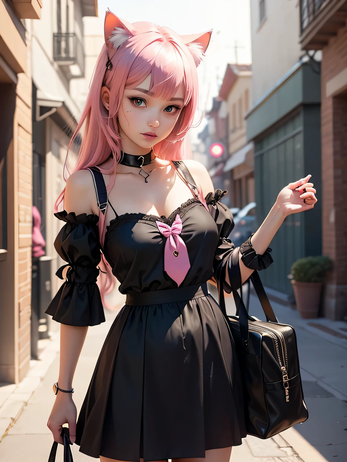 There is a woman with pink hair and cat ears, very beautiful cute catgirl, attractive cat girl, real life anime girl, Hyper realistic anime, beautiful anime catgirl, anime catgirl, beautiful young catgirl, Very Beautiful Anime Cat Girl, a hyperrealistic , Seductive Anime Girl, cute anime catgirl, Anime girl with cat ears