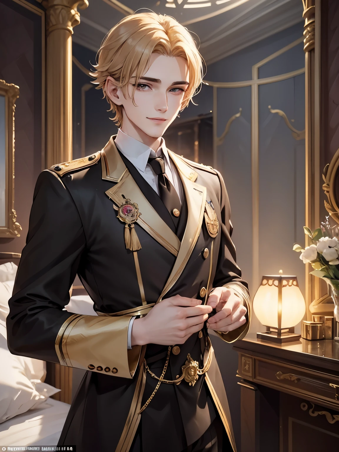 Nikolai is 20 years old, he has golden hair, shaved on one side and styled on the other, light brown eyes and slightly hooked nose, he has a beautiful face, "outlined by the features of a fairy-tale prince". He is described as extremely charming, handsome and smiling