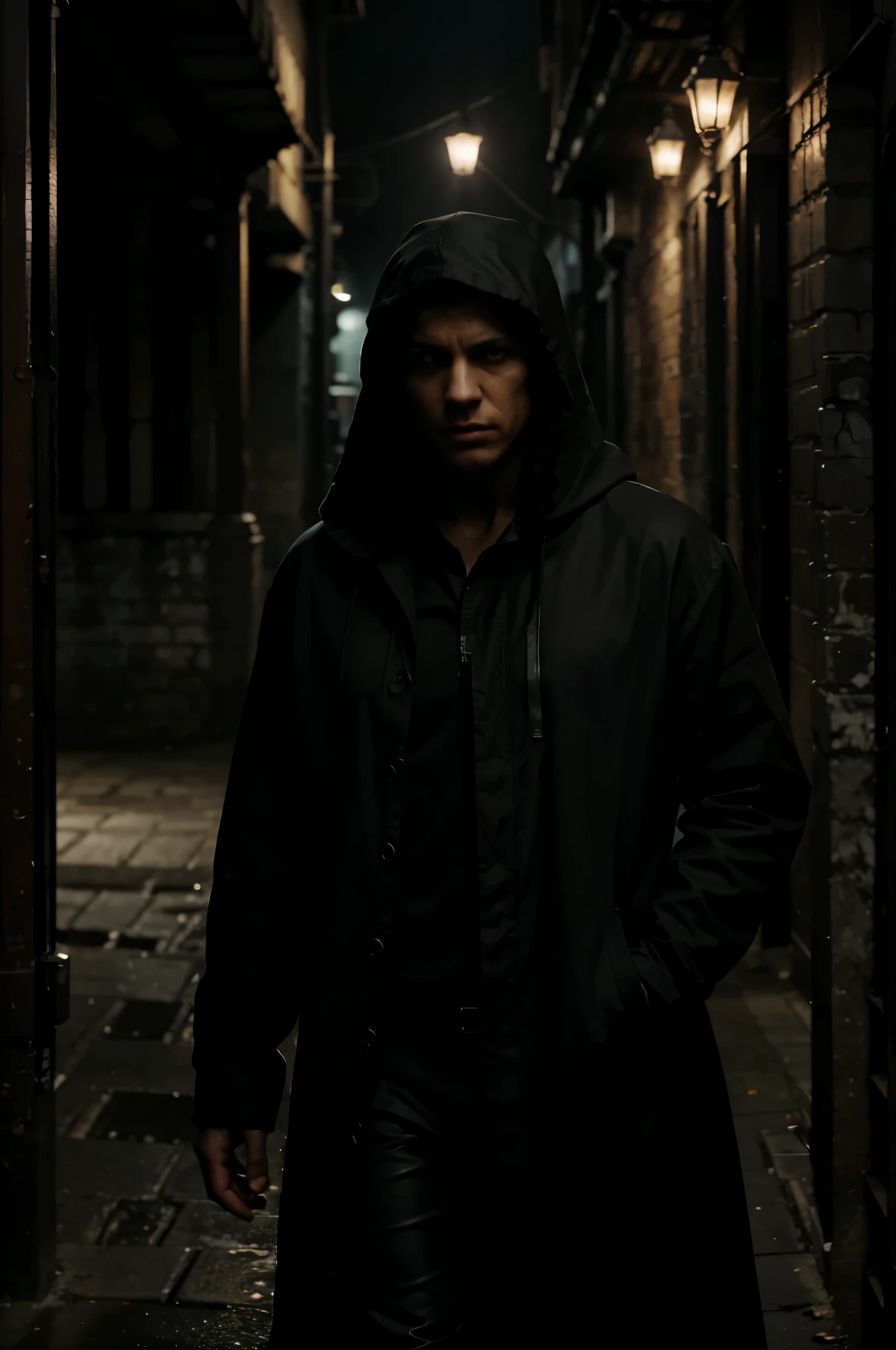 crew,dark alley,dark clothing,thugs,(best quality,4k,8k,highres,masterpiece:1.2),ultra-detailed,(realistic,photorealistic,photo-realistic:1.37),moonlight,moody atmosphere,film noir,ominous shadows,menacing presence,urban landscape,misty surroundings,brick walls,dirty cobblestones,narrow passage,silent footsteps,intense gaze,gritty texture,dangerous demeanor,hooded figures,hidden intentions,suspenseful ambiance,sharp contrast,blurred backgrounds,mysterious aura,secret rendezvous,unseen dangers,lurking danger,silent whispers,misplaced trust,betrayal,hidden motives,unforgiving darkness,neon signs,flickering streetlights,crime scene,power dynamics,unseen threats,clenched fists.