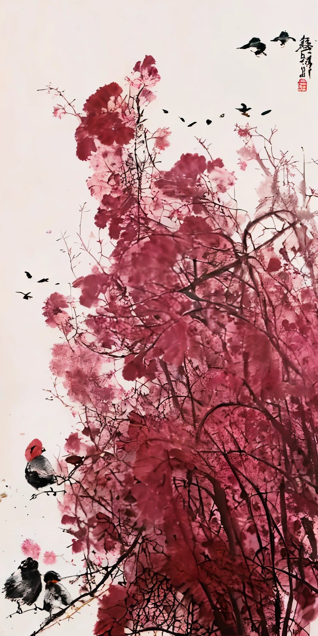 Chinese traditional art，Chinese painting，Freehand flower and bird painting，splash ink，author：Qi Baishi，author：Wu Changshuo，author：Li Kuchan，banana，Delicate ink painting