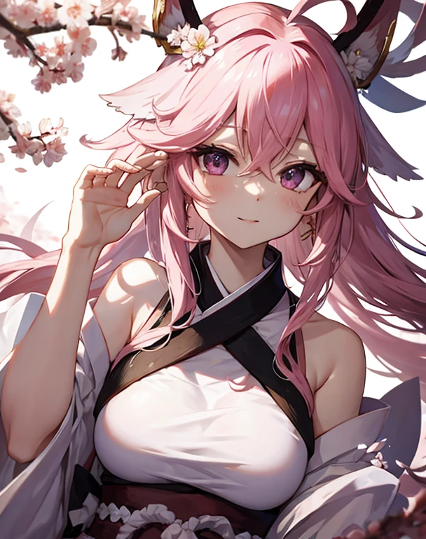 (masterpiece), (best quality), perfect face, beautiful girl, white background background, delicate and beautiful face and eyes, dark intense shadow,
1 girl, vtuber style, cool girl, hololive, loli, sakura miko, ahoge, one side up, kimono, small chest, clavicle, winking, smile, (full body), looking at viewer, standing,