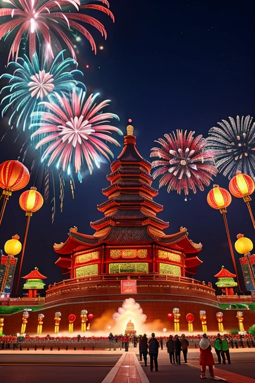 CNY、festive、fireworks，festive的气氛，beijing city streets