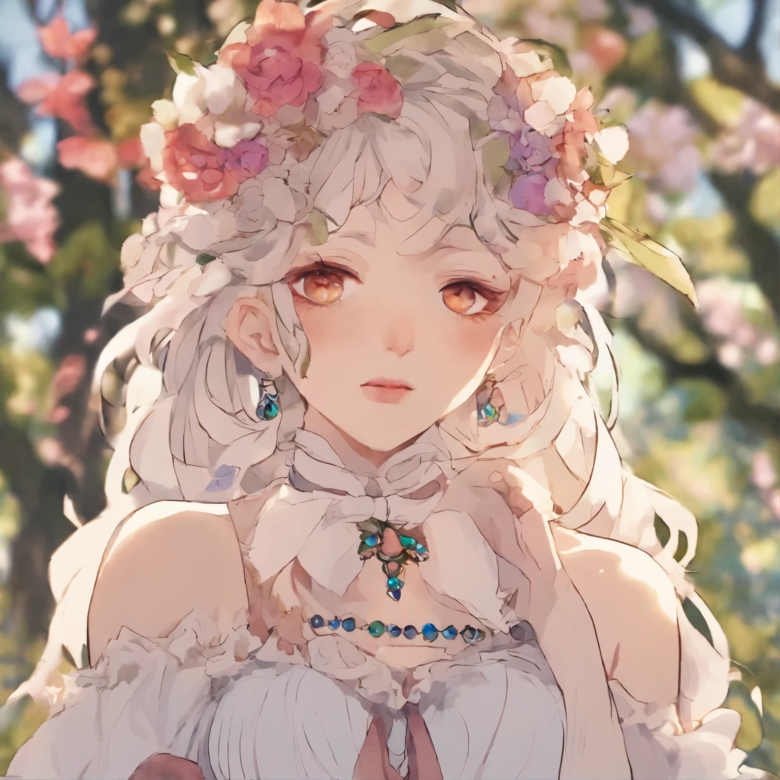 a girl wearing an anime collar, multiple ear piercings, nose ring, middle lip piercing, in the style of tranquil Victorian era, colorful animation stills, masami teraoka, university, a fierce expression for a fierce woman, Frieren,