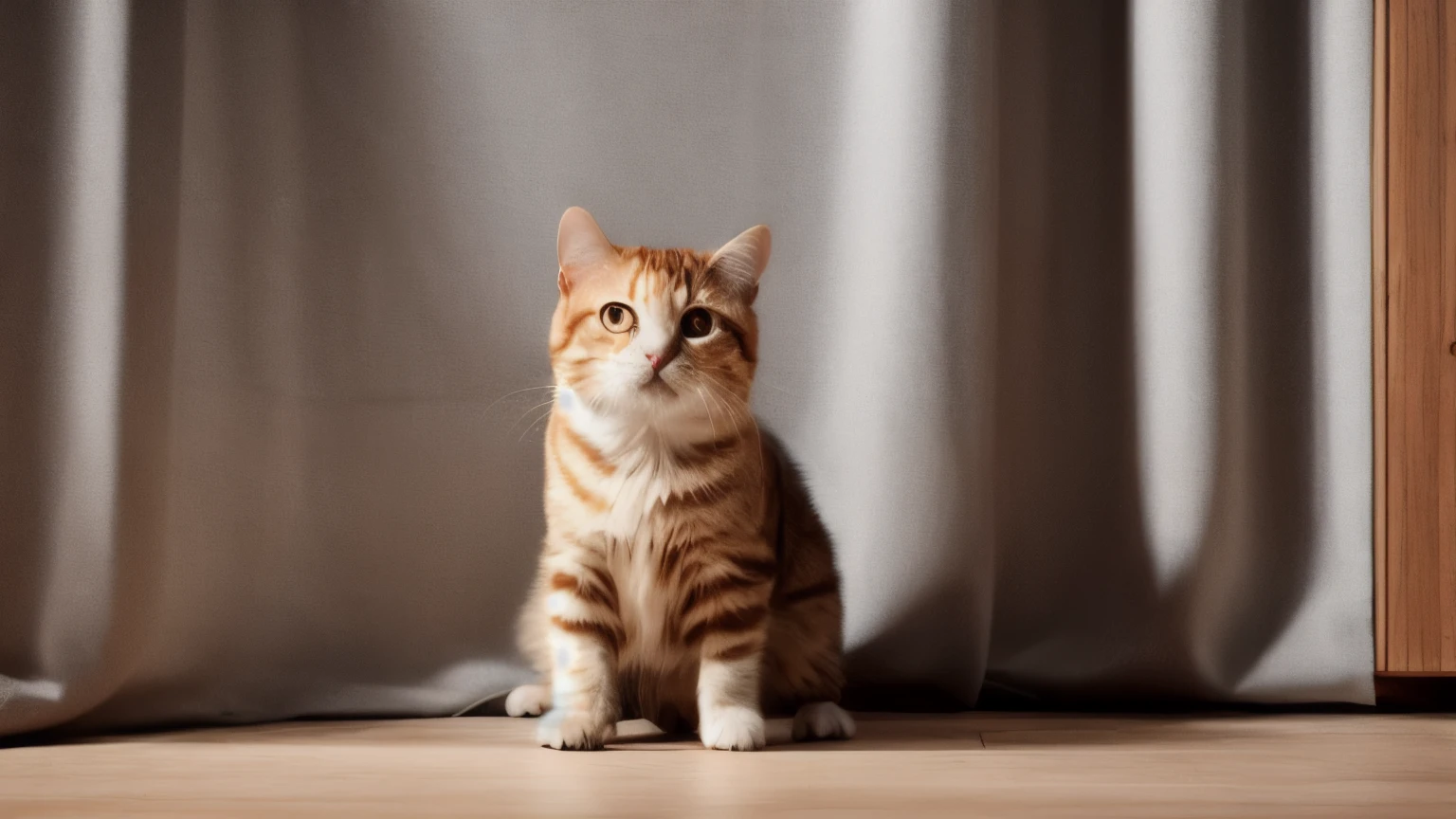 hyper ultra realistic photographs full body of Imagine a ginger tabby cat with a penchant for mischief, sporting a series of hilarious disguises. He could be wearing a tiny chef's hat and apron, stirring up trouble in the kitchen. Or, perhaps he's donned a miniature superhero costume, scaling the curtains with a dramatic cape billowing behind him. ratio 16:9, 4k, 8k resolution, High quality photo, high detailed, imagesharp focus, Cinematic lighting,hyperdetailed & Unreal engine, detail, realism, photography,cinematography, camera NIKON, lens NIKKOR flagship, masterpiece. hyper-maximalism, ultradetailed photorealistic, light skin imperfections, final render, vray, photo, fashion