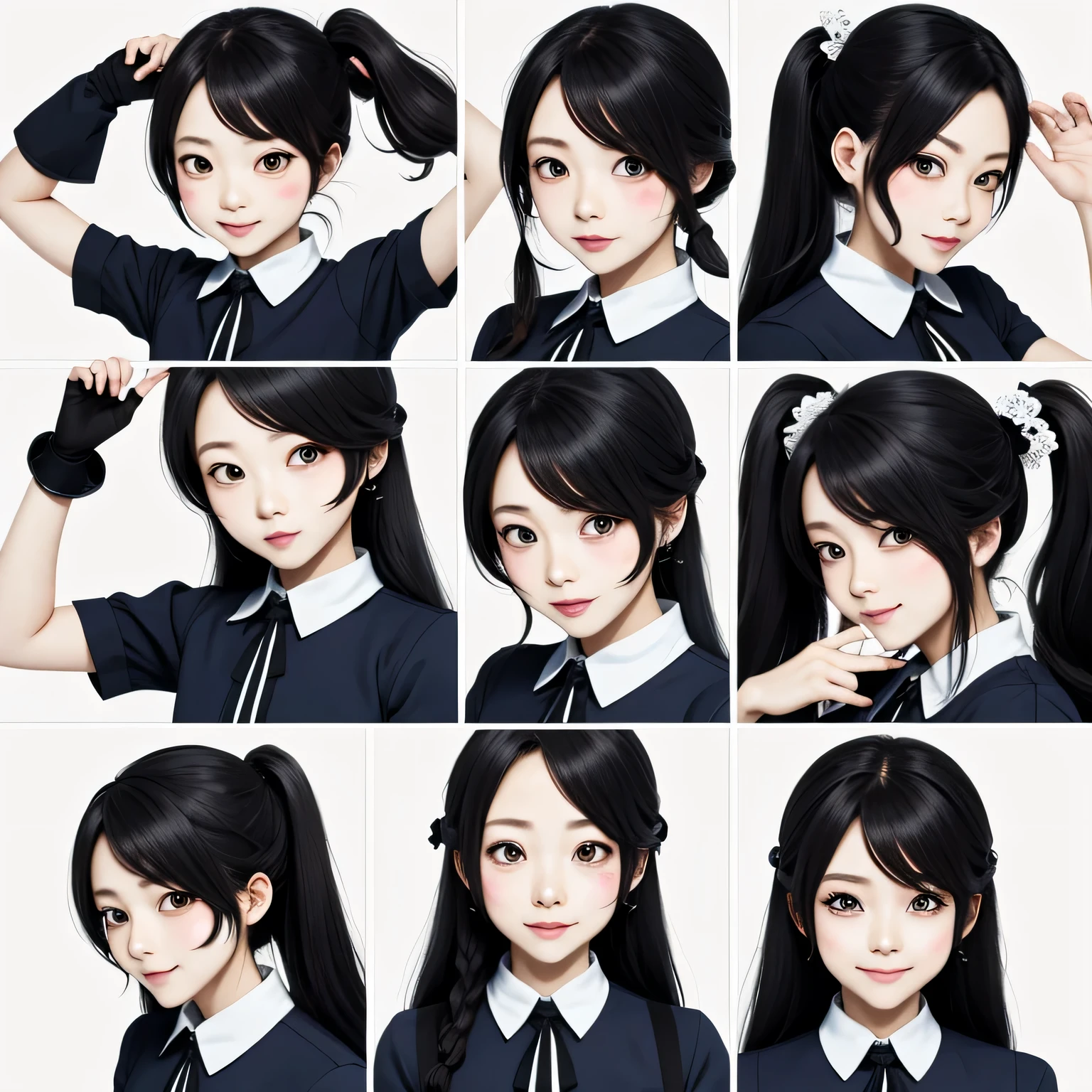 Line Stamp, 9 departments, maid, Mr.々Poses and facial expressions，anime style