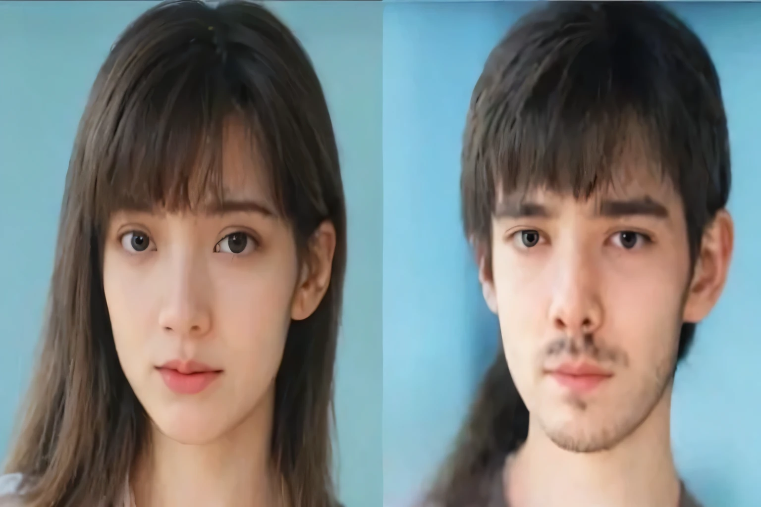 Close-up of two people with different expressions, accurate ultra Realistic faces, ultra - Realistic faces, extremely Realistic faces, ultra Realistic faces, photoRealistic faces, Real faces, hyperRealistic faces, hyper Realistic faces, beautiful and Realistic faces, Realistic faces, uhd Realistic faces, Highly accurate facial features, Realistic facial features, Symmetrically accurate human features
