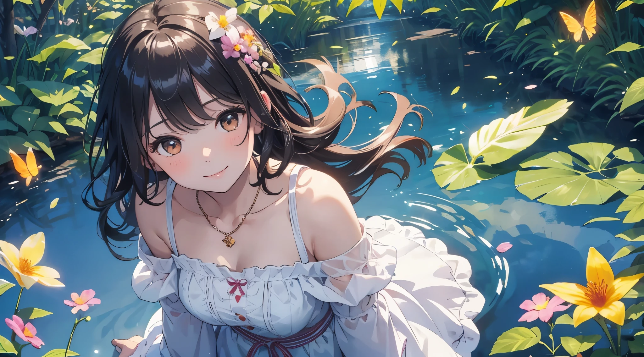 Masterpiece, best quality, (very detailed CG unity 8k wallpaper) (best quality), (best illustration), (best shadows) Nature&#39, blue sea,delicate leaves petals of various colors falling in the air light Tracking, super detailed --v6
