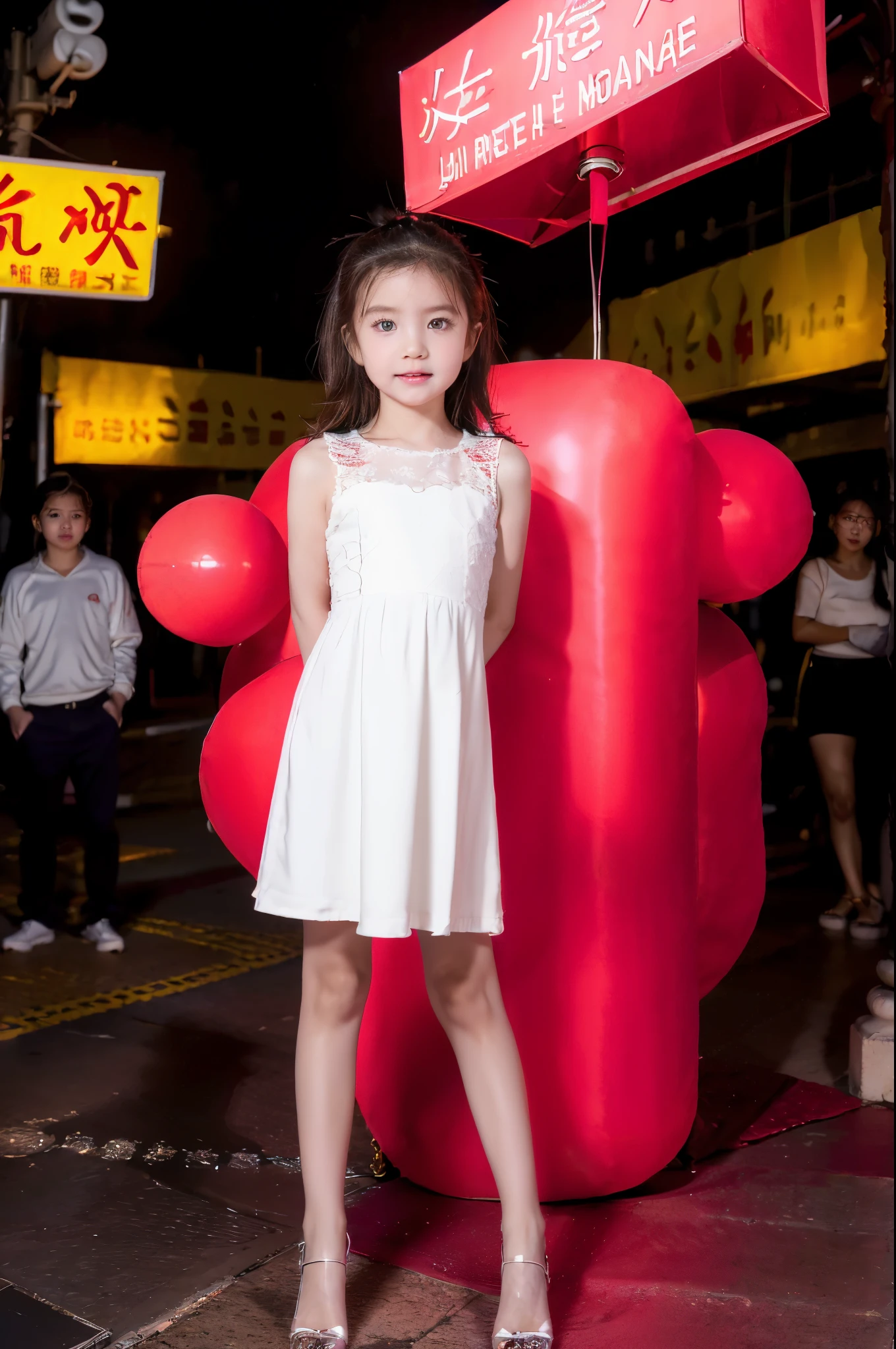 8  girl wearing a red dress as a sacrifice.